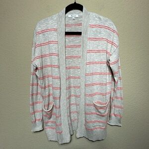 Women's Madewell Bradley Open Front Cardigan Sweater Textured Stripes Size S